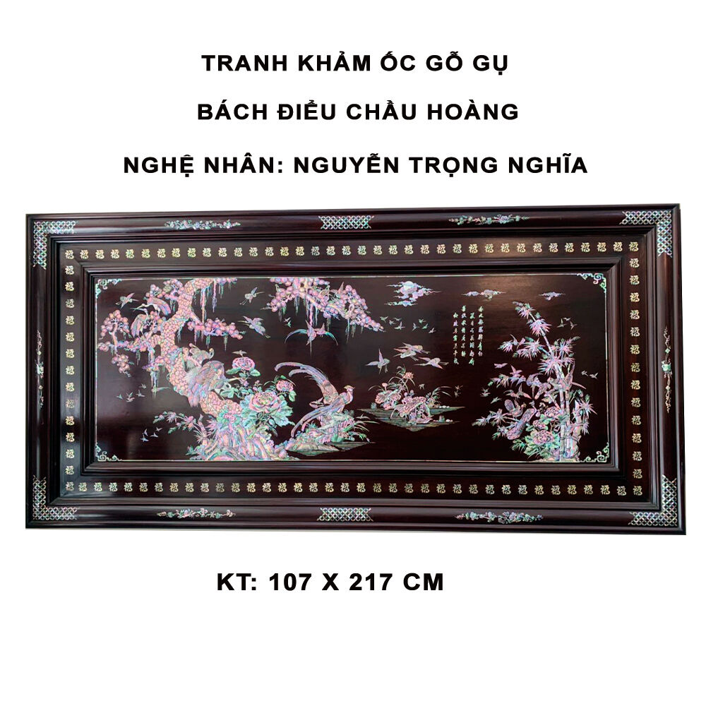 Tranh khảm ốc Bách điểu chầu hoàng